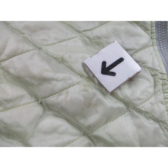 North Face ThermoBall Jacket Womens Medium Light Green Quilted Zip Outdoor Stain - Picture 2 of 13